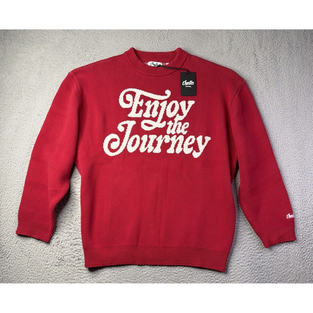 Jeeter Apperal Sweatshirt Mens Size XL Enjoy The Journey Red White Heavy Sweater